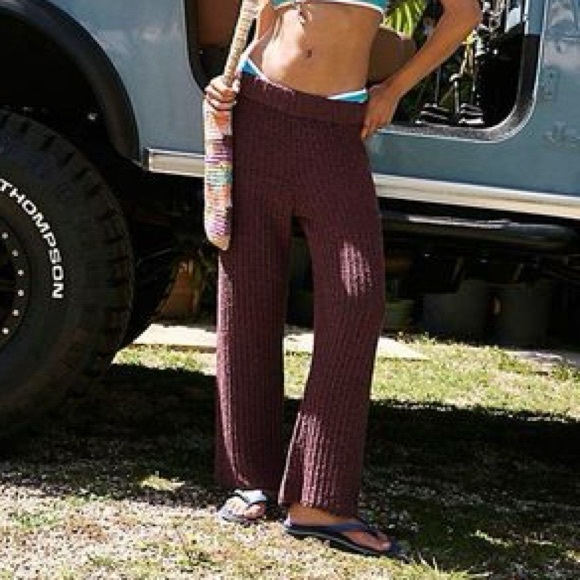 Free People Pants - Free People Beach Veronica Sweater Pants - Medium Purple NWT $60 MSRP